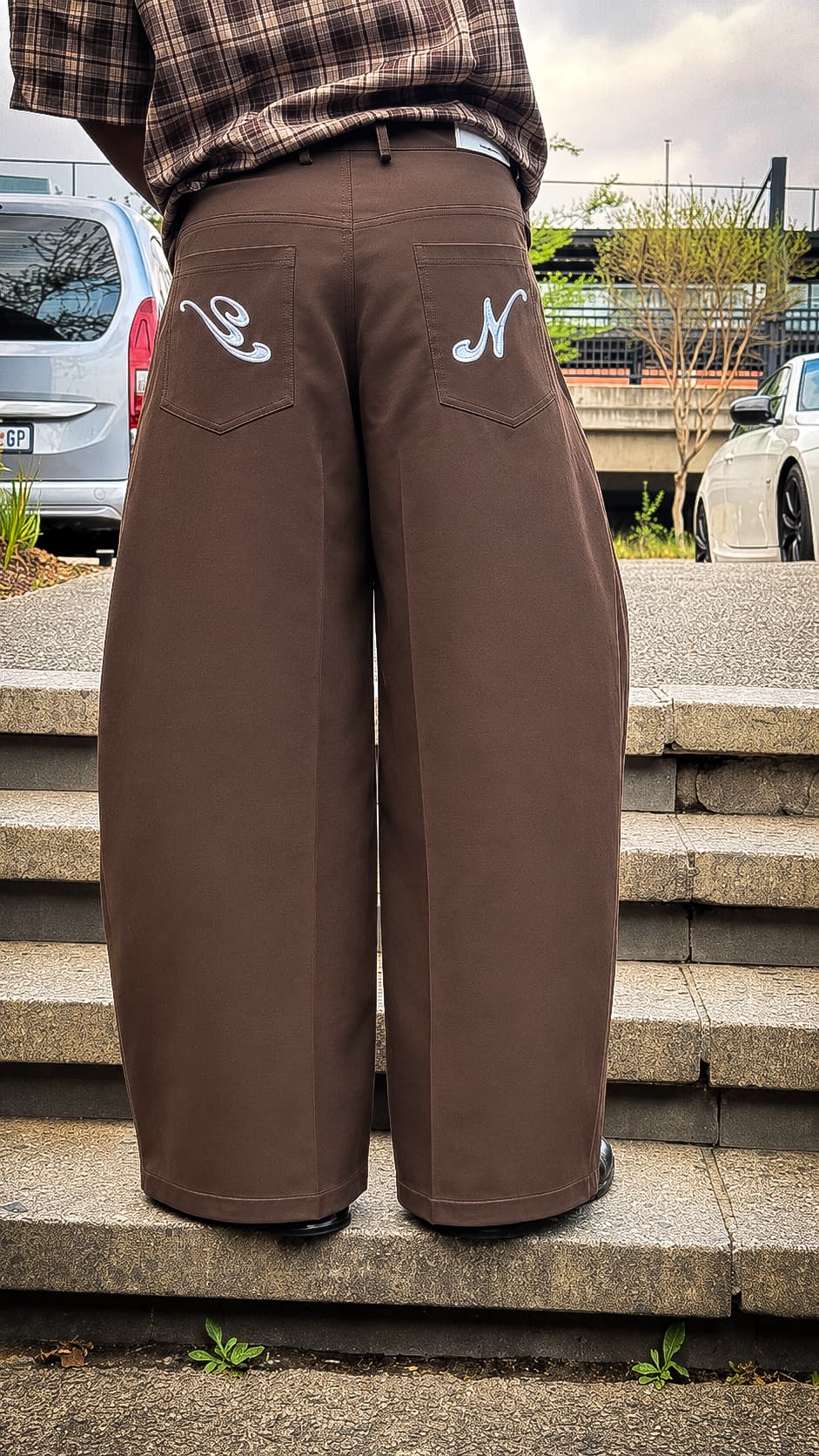 Chocolate Brown Wide-Leg Trousers