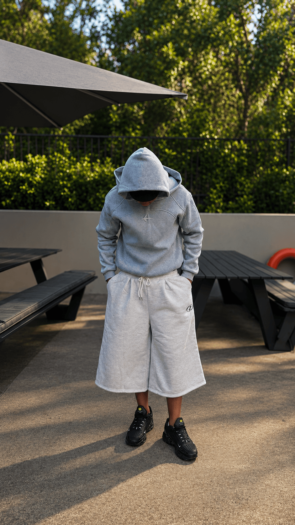 Heather Grey Wide-Leg Shorts (Jorts)