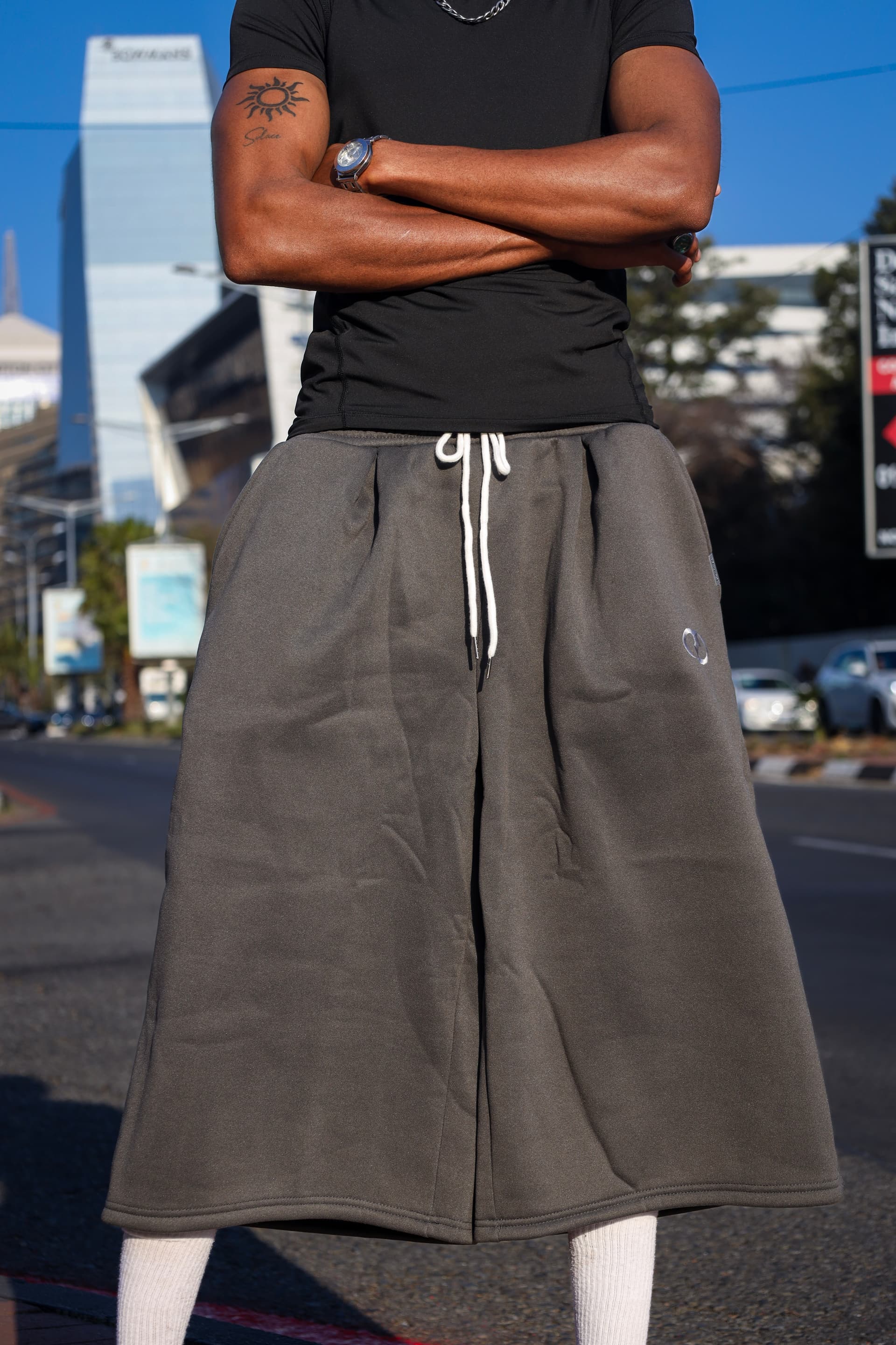 Wide-Leg Cullote Shorts