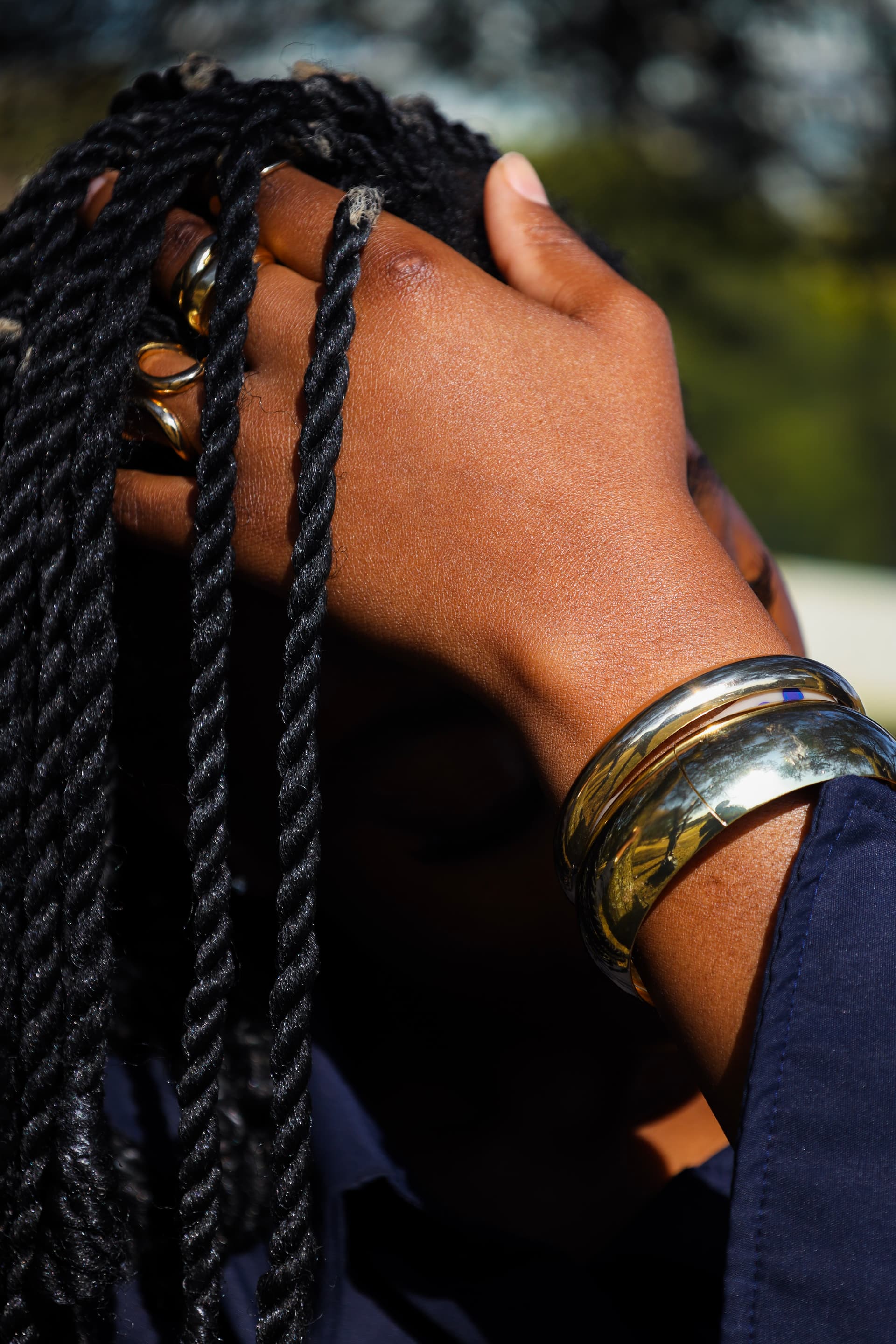 Molten Gold Bangle Stack
